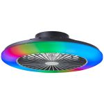 Brilliant Salerno Ventilateur Plastique Métal Noir 36W 4700lm - 830-865 CCT+RGB | 485mm - Télécommande Dimmable
