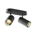 SLV Asto Aluminium Spot Noir | Convient pour 2x GU10