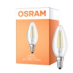 Osram Classic LED E14 Bougie Filament Claire 4W 470lm - Relax and Active - 827 Blanc Très Chaud | Équivalent 40W