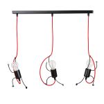 Emibig Suspension Luminaire Bobi Acier Noir | Convient pour 3x E27 - Max 15W