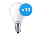 Lot 10x Philips Corepro LED Lustre E14 Boule Dépolie 4.3W 470lm - 827 Blanc Très Chaud | Équivalent 40W