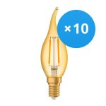 Lot 10x Osram Vintage 1906 LED E14 Bougie Dorée 1.5W 120lm - 824 Blanc Très Chaud | Équivalent 15W