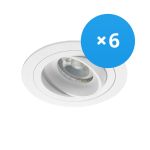 Lot 6x Noxion Encastré Spot Logic MR16 inclinable Blanc | Diamètre 80mm - GU10 Culot