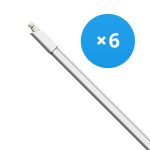 Lot 6x Réglette LED Étanche 17W 1870lm - 840 Blanc Froid | 120cm