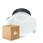 Lot 4x Philips Downlight LED Coreline DN142B Aluminium Blanc 19.2W 2300lm 60D - 830 Blanc Chaud | Diamètre 200mm - IP20 - Blanc Réflecteur