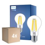 Lot 4x Philips MASTER Value LED Ampoule E27 Poire Claire 11.2W 1521lm - 927 Blanc Très Chaud | Meilleur Rendu Des Couleurs - Dimmable - Équivalent 100W