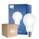 Lot 4x Philips Classic LED Ampoule E27 Poire Dépolie 17.5W 2452lm - 840 Blanc Froid | Équivalent 150W