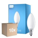 Lot 10x Philips Corepro LED Bougie E14 Dépolie 6.5W 806lm - 827 Blanc Très Chaud | Équivalent 60W