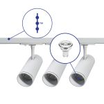 Bright Choice Ensemble complet Rail Monophasé Rail 1 Mètre Blanc | incl. 3x Spot + GU10 2700K 3W Dimmable + Embout, Connecteur d’Alimentation