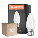 Lot 10x Ledvance Classic Performance LED Ampoule B22d Bougie Filament Dépolie 4.8W 470lm - 827 Blanc Très Chaud | Dimmable - Équivalent 40W