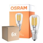 Lot 6x Osram LED Spécial E14 Tubulaire Ampoule T26 Filament Claire 2.8W 250lm - 827 Blanc Très Chaud | Dimmable - Équivalent 25W