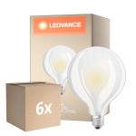 Lot 6x Ledvance  Classic LED E27 Globe Filament Dépolie 11W 1521lm - 827 Blanc Très Chaud | Équivalent 100W