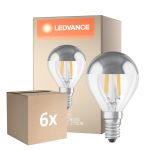 Lot 6x Osram Classic LED E14 Boule Filament Claire 4W 350lm - 827 Blanc Très Chaud | Équivalent 31W
