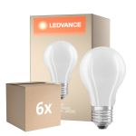 Lot 6x Osram Classic LED E27 Poire Filament Dépolie 11W 1521lm - 840 Blanc Froid | Dimmable - Équivalent 100W