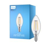 Philips Corepro LED Bougie E14 Filament Claire 4.3W 470lm - 827 Blanc Très Chaud | Équivalent 40W