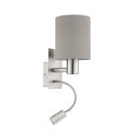 Eglo Applique Murale Pasteri Acier Nickel Satiné 40 | IP20 - Incl. Spot et Excl. 1x E27