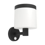 Eglo Applique Murale Pantete Solar Noir 7W 790lm - 830 Blanc Chaud | IP65 - Détecteur De Mouvement