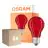 Lot 6x Osram LED Star Classic Decor E27 Poire Filament Dépolie 2.5W 45lm - Rouge | Équivalent 7W