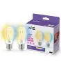 Pack duo 2x WiZ Smart LED E27 Poire Filament 7W 806lm | Meilleur Rendu Des Couleurs - Dimmable - Équivalent 60W