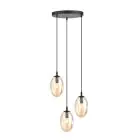 Emibig Suspension Luminaire Astral Acier Noir | Convient pour 3x E14 - Max 10W