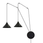 Emibig Suspension Luminaire Abramo Acier Noir | Convient pour 2x E27 - Max 15W