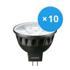 Lot 10x Philips Master LED Spot GU5.3 MR16 7.5W 500lm 24D - 930 Blanc Chaud | Meilleur rendu des couleurs - Dimmable - Équivalent 50W