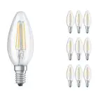Lot 10x Osram CLASSIC LED E14 Bougie Filament Claire 4W 470lm - 827 Blanc Très Chaud | Équivalent 40W