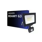 Noxion Projecteur LED Beamy G3.1 Noir 30W 3300lm 110D - 830 Blanc Chaud | IP44 - Détecteur de Mouvement et de Lumière - Symétrique 