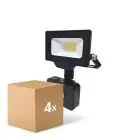 Lot 4x Noxion Projecteur LED Beamy G3 10W 1100lm 100D - 840 Blanc Froid | IP44 - Détecteur de Mouvement et de Lumière - Symétrique