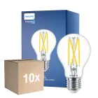 Lot 10x Philips Master LED E27 Poire Filament Claire 5.9W 806lm - 922-927 Dim To Warm | Meilleur Rendu Des Couleurs - Dimmable - Équivalent 60W