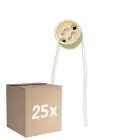 Lot 25x Universel GU10 Culot - Universele GU10 Fitting - Blanc 0.1m - 2 pole 0.5mm2 (Pour Noxion)