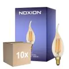 Lot 10x Noxion Lucent LED E14 Bougie Filament Ambre BA35 4.5W 400lm - 822 Blanc Très Chaud | Dimmable - Équivalent 35W