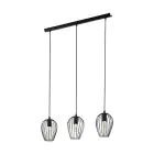 Eglo Suspension Luminaire Newtown Acier Noir | IP20 - Convient pour 3x E27 