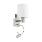 Eglo Applique Murale Pasteri Acier Nickel Satiné 40 | IP20 - Incl. Spot et Excl. 1x E27