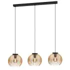 Eglo Suspension Luminaire Venezuela Noir, Dorée | Convient pour 3x E27