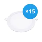 Lot 15x Downlight LED UltraSlim 15W 1200lm 110D - 840 Blanc Froid | 190mm - Diamètre 175mm