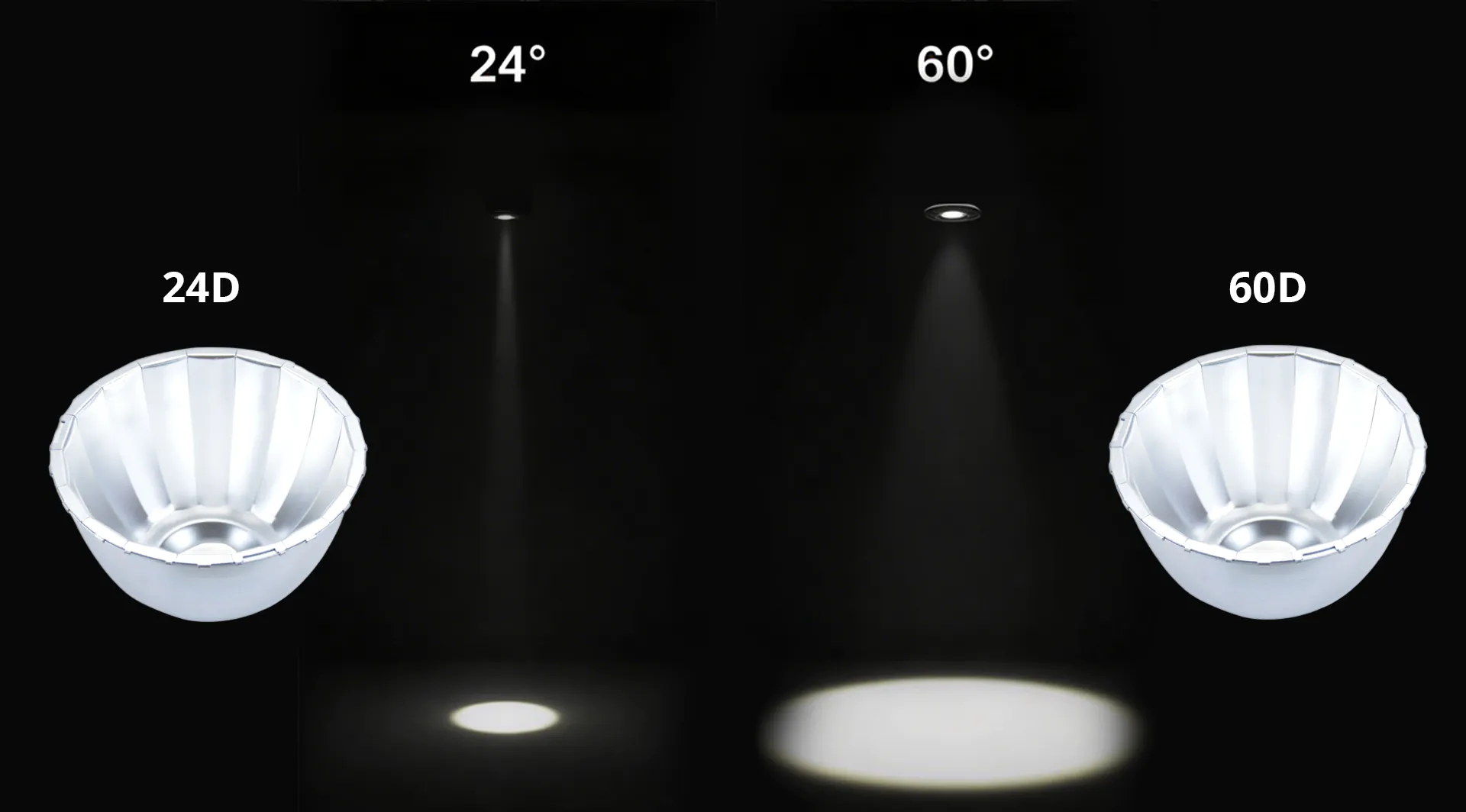 Noxion track light Delta Pro reflectors with 24D and 60D beam angle options