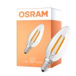 Osram LED Classic E14 Kaars Filament Helder 1.2W 255lm - 840 Koel Wit | Vervangt 25W