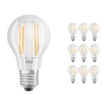 Voordeelpak 10x Osram CLASSIC LED E27 Peer Filament Helder 7.5W 1055lm - 827 Zeer Warm Wit | Dimbaar - Vervangt 75W