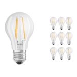 Voordeelpak 10x Osram CLASSIC LED E27 Peer Filament Helder 4.2W 470lm - 927 Zeer Warm Wit | Beste Kleurweergave - Dimbaar - Vervangt 40W