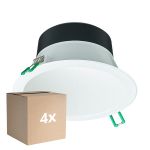 Voordeelpak 4x Philips LED Downlight Coreline DN142B Aluminium Wit 11W 1200lm 60D - 830 Warm Wit | Zaagmaat 155mm - IP20 - Wit Reflector