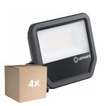 Voordeelpak 4x Ledvance LED Floodlight Aluminium Zwart 41W 6000lm 100D - 865 Daglicht | IP66 - Symmetrisch