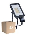 Voordeelpak 4x Philips LED Floodlight Ledinaire BVP167 30W 3600lm 110D - 830-840-865 CCT | IP65 - Bewegings- en Lichtsensor - Symmetrisch