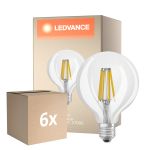 Voordeelpak 6x Osram LED Superstar E27 Globe G95 Filament Helder 11W 1521lm - 927 Zeer Warm Wit | Beste Kleurweergave - Vervangt 100W