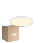 Voordeelpak 3x Nordlux LED Plafondlamp Oja 24 Wit 11W 1250lm - 827 Zeer Warm Wit