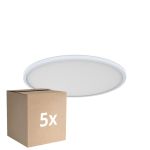 Voordeelpak 5x D'Lite Plafondlamp Luma Wit 22W 2000lm - 827 Zeer Warm Wit | IP44 - 42cm
