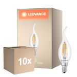 Voordeelpak 10x Ledvance Classic LED E14 Kaars Filament Helder 3.4W 470lm - 827 Zeer Warm Wit | Vervangt 40W