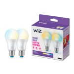Duopak 2x WiZ Smart LED E27 Peer Mat 8W 806lm | Beste Kleurweergave - Dimbaar - Vervangt 60W