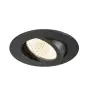 SLV New Tria 68 Spot Aluminium Zwart Rond 8.3W 750lm 60D - 930 Warm Wit | Zaagmaat 68mm -  Beste Kleurweergave - Dimbaar 