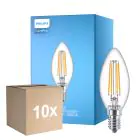 Voordeelpak 10x Philips Corepro LED Kaars E14 Filament Helder 6.5W 806lm - 840 Koel Wit | Vervangt 60W